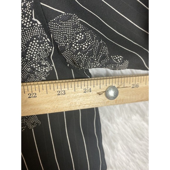 MECCA GOLD Men's Button Down Short Sleeve Shirt XL Striped Floral Lace - Picture 10 of 10